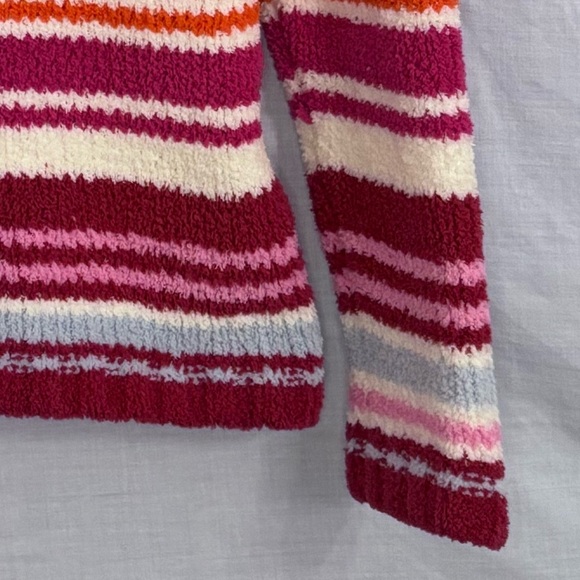 Gap Multi-Colored Pink, Purple, Blue, Orange & White Stripe Fuzzy Sweater in XXL - Picture 9 of 12